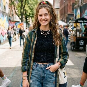 Zara Black Fuzzy Knit Sweater 104